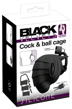 Black Velvets Silikonski Intimni Kavez Podesiv sa Sistemom Zaključavanja 10cm