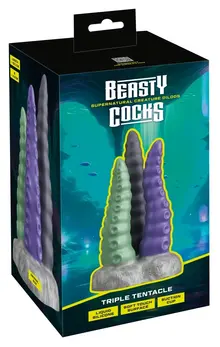 You2Toys Beasty Cocks Triple Tentacle Silikonski Fantasy Model 22cm