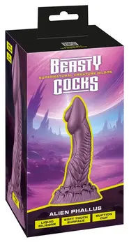 Beasty Cocks Alien Phallus Tečni Silikon Intimna Mašina 21 cm Metalik