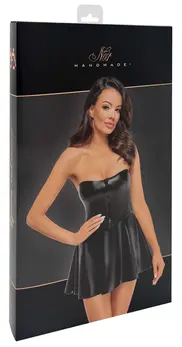 Noir Libido cev haljina M - sjajna Powerwetlook crna mini haljina
