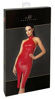 Noir Handmade Orgia crvena Powerwetlook haljina L sa patent zatvaračem