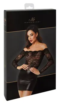 Noir Handmade Orgia Exclusive Čipka i Powerwetlook Haljina, Veličina M
