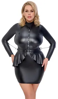 Cottelli Bondage Haljina 3XL Mat Crna, Podesive Trake, Uklonjive Lisice