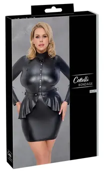 Cottelli Bondage Haljina 2XL Crna – Mat Izgled, Podesive Trake