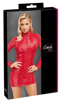 Cottelli PARTY Crvena Zmijski Efekat Haljina XL sa Prednjim Rajfešlusom