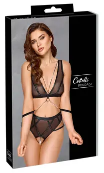 Cottelli BONDAGE Set L - Bra Bez Žice i Visoke Gaćice Bez Međunožja