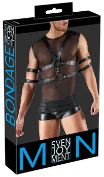 Svenjoyment BONDAGE Powernet Majica XL sa Podesivim Pojasom Set Crni