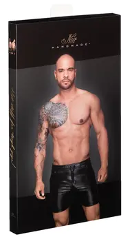 Noir Missbehaved Muške Powerwetlook Šorts 2XL Crne sa Vezicom