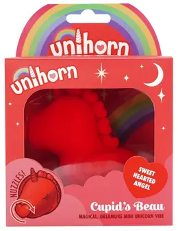Unihorn Cupids Beau vibrator sa srcolikim jezikom, roze, 9cm