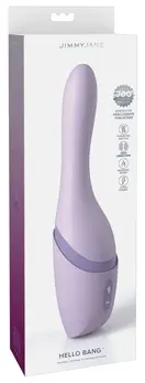 JimmyJane Hello Bang Vibe Thrusting Silicone Device, Warming, 27cm, Black