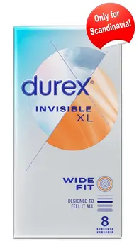 Durex Invisible XXL Ultra Thin Silicone Lubricated Condoms 8-Pack