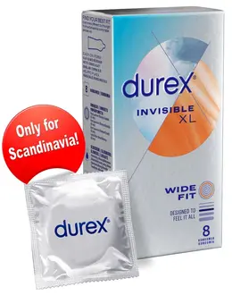 Durex Invisible XXL Ultra Thin Silicone Lubricated Condoms 8-Pack