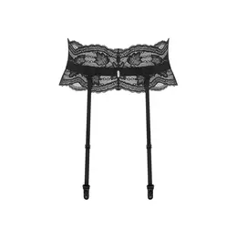 Obsessive Nutris Crni Lace Pojas za Podvezice M/L - Podesiv, Elegantan Dizajn