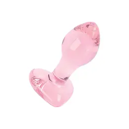 Nobu Rose Heart Glass Plug Pink - Decorative Borosilicate Model