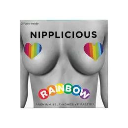 Rainbow Set Nastaljki za Bradavice i Nalepnica za Usne - Oblik Srce i Usne, 2 Para