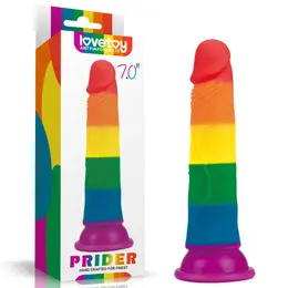 Lovetoy Prider Silicone Rainbow Model with Suction Cup 18.5 cm