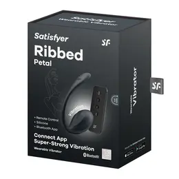 Satisfyer Ribbed Petal Connect App Wearable Intimate Device Black
