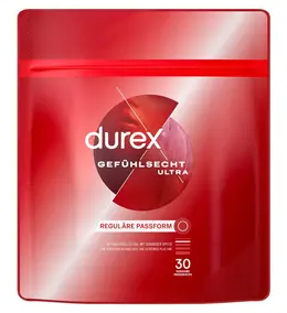 Durex Gefuhlsecht Ultra 30 kom - Ultra Tanki Lateks Kondomi, Veličina 52 mm
