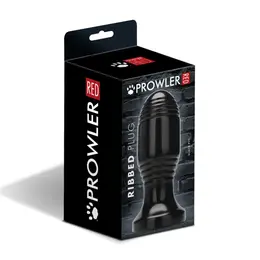 Rimba Ribbed Plug Black - Anatomical PVC Model, 11.4 cm
