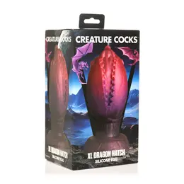 XR Brands Dragon Hatch Silicone Egg XL - Textured Fantasy Design