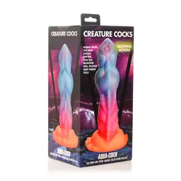 Blush Novelties Aqua Cock Silikonski Model Svetli u Mraku Plavi 20 cm