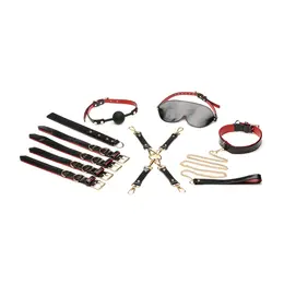 XR Brands Master Series Deluxe Bondaž Set Veganska Koža Crna/Crvena