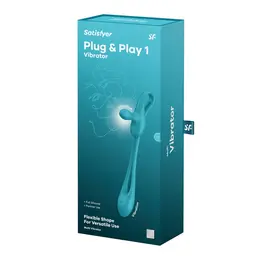 Satisfyer Plug and Play 1 Partner Vibrator Plavozeleni Fleksibilni Silikon
