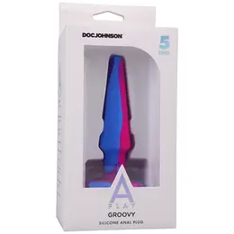 A-Play Groovy Silikonski Analni Čep 12 cm Višebojni - Fleksibilni Suženi Model