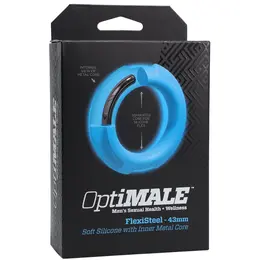 FlexiSteel Silicone Blue Ring 43mm with Inner Metal Core, Adjustable