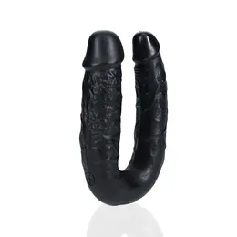 RealRock U-Oblik Intimni Duo Model 12.7 cm Crni Fleksibilan Dizajn