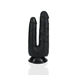 RealRock Double Trouble 5/6 Crni - Dvostrani Silikonski Model 12.7/15.2 cm