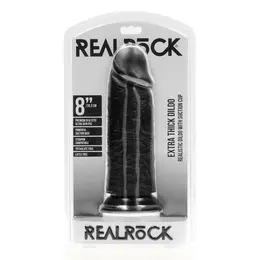 RealRock Extra Thick Straight Intimate Device 20.3 cm Black