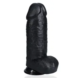 RealRock Ekstra Debeo Intimni Uređaj 25.4 cm Crni sa Usisnom Bazom
