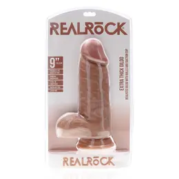 RealRock Ekstra Debeo Intimni Sistem 23 cm Smeđa - Čvrst Anatomski Model