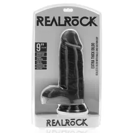 RealRock Ekstra Debeo 23 cm Anatomski Model sa Usisnom Čašom - Crna