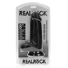 RealRock Ekstra Debeo Crni 20.3 cm Anatomski Model sa Usisnom Bazom