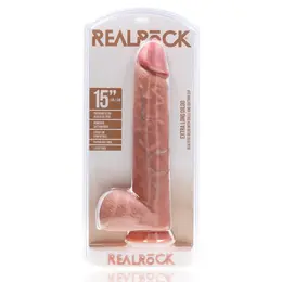 RealRock XL Ravni Model sa Bazom 38 cm - Boja Kože, Čvrst Materijal