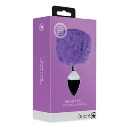 EasyToys Metal Plug with Soft Bunny Tail - Purple, Compact Size