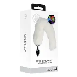 SINNERGEE Light-up Fox Tail Intimate System White - LED, Metal, Universal Size