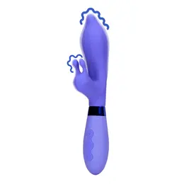 Loveline silikonski šiljasti vibrator za dualnu stimulaciju, roze, 20 cm