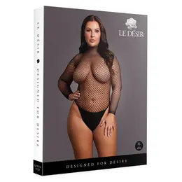 OSX crni body sa mrežastom strukturom i dolčevitom, plus size