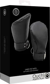 Ouch! Neoprene Lined Paw Mitts - Black, Adjustable, Universal Fit
