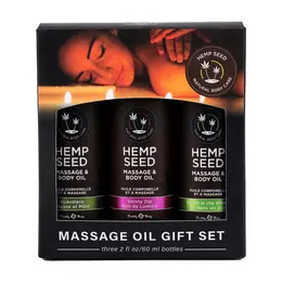 Earthly Body Set za Masažu sa Uljem u Poklon Paketu Trio 3x30ml Konoplja i Eterična Ulja