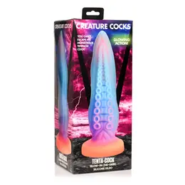XR Brands Tenta Arm Silicone Model Glow-in-the-Dark Blue-Purple-Orange