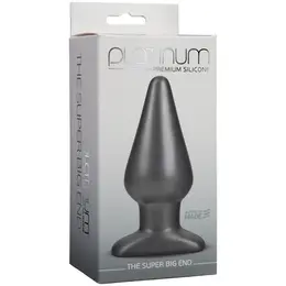 Doc Johnson The Super Big End Silicone Plug White/Charcoal 5 inch