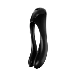 Satisfyer Candy Cane Kompaktni Prstni Vibrator, Crno-Narandžasti, Ergonomski Dizajn