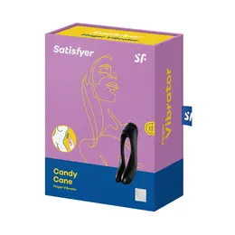 Satisfyer Candy Cane Kompaktni Prstni Vibrator, Crno-Narandžasti, Ergonomski Dizajn
