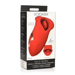 Kiss and Tell silikonski vibrirajući klitoralni stimulator crveni IPX6 USB