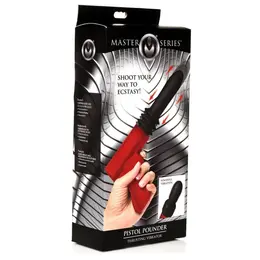 XR Brands Thrusting Pistola Silicone Vibrator Red Waterproof USB