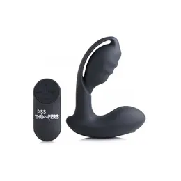 AT Power P-Stim 7X Hollow Prostate Plug Black Remote Control Silicone